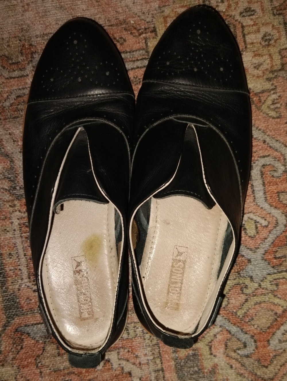 Pikolinos Black Genuine Leather Pyrgos Oxford Loafers Morocco Made 38 (7.5) - Picture 3 of 6